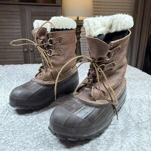Vintage Field & Stream Boots Men 8D Insulated Leather Duck Winter Snow USA 80s